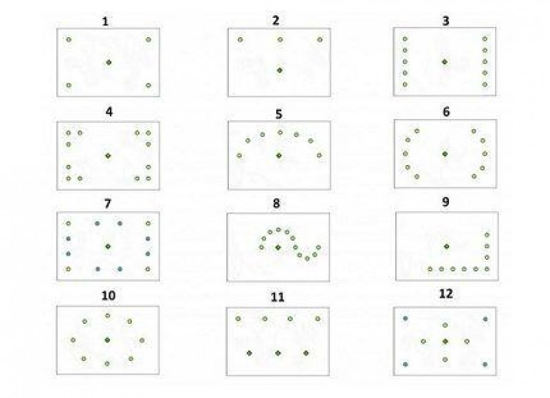 Схемы расположения ламп