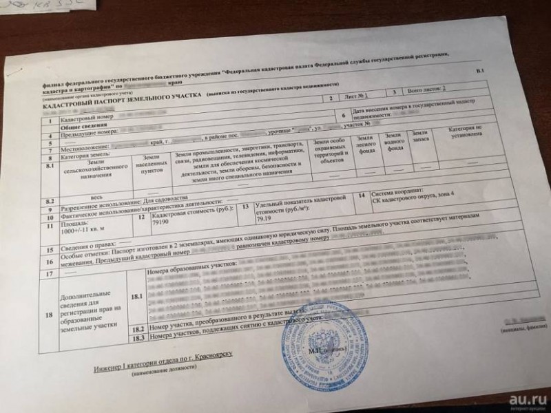 Кадастровый паспорт участка без проведения межевания