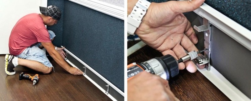 Шаг 5: крепление кронштейнов с шагом 50 см