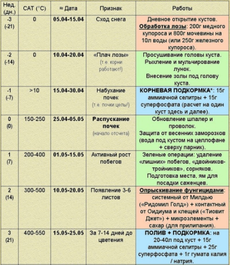 Схема подкормки винограда минеральными удобрениями