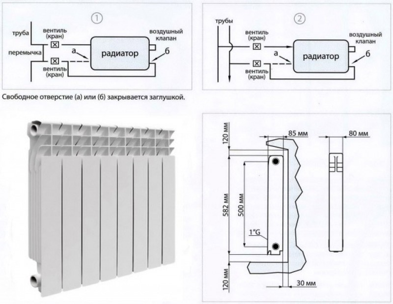 Расстояние радиатора. Схема установки биметаллического радиатора. Монтаж биметаллических радиаторов схема. Радиатор 500 Биметалл схема. Алюминиевые радиаторы установочные Размеры.