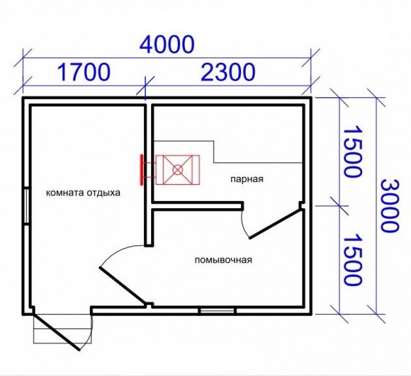 Баня планировка чертеж