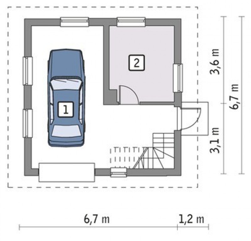 Гараж с мансардой проекты на 1 машину