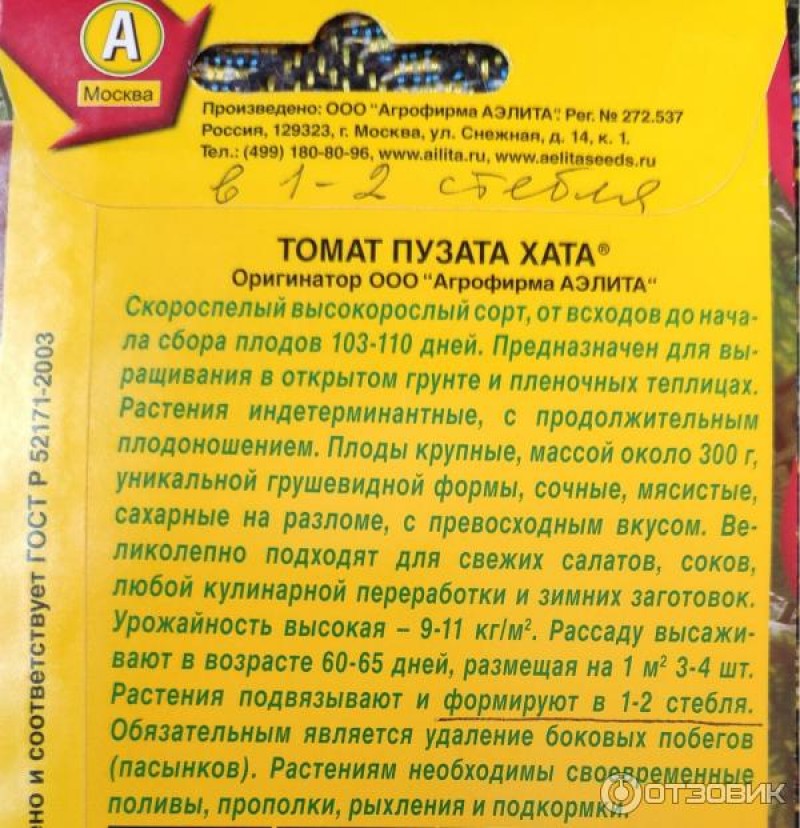 Пузата хата схема посадки