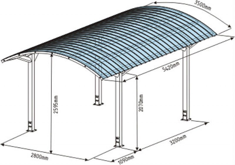 Арочный навес для автомобиля из металлопрофиля чертежи