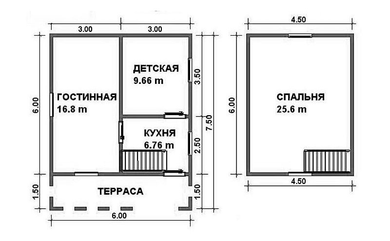 Схема дачного домика 5 на 5 - 97 фото