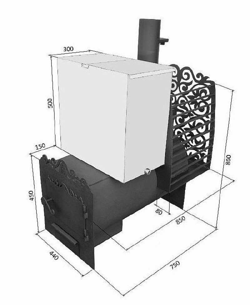 Чертежи печки для бани из 530 трубы