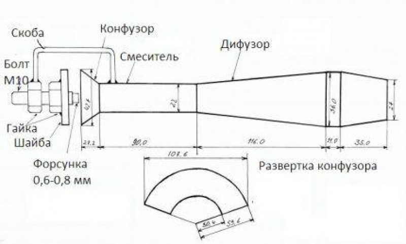 Чертеж горелки 