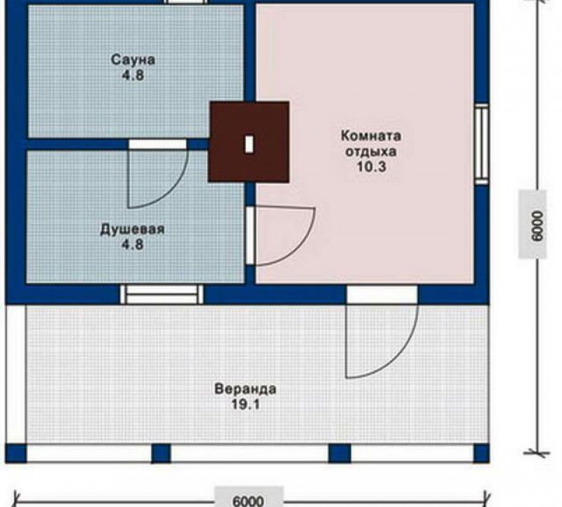 Проекты бани 6 на 4 из блока