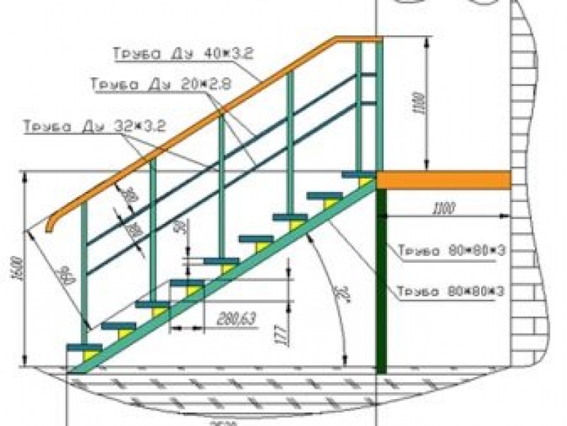 Расстояние перил на лестнице. Металлическая лестница для крыльца чертежи. Чертеж ступеней крыльца из металла. Чертеж каркаса металлического крыльца. Чертеж лестницы крыльца из профтрубы.