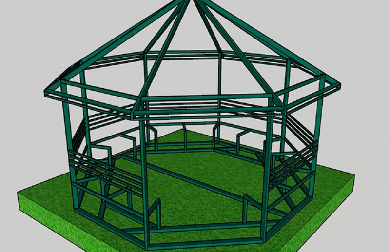 Проект беседки из металла