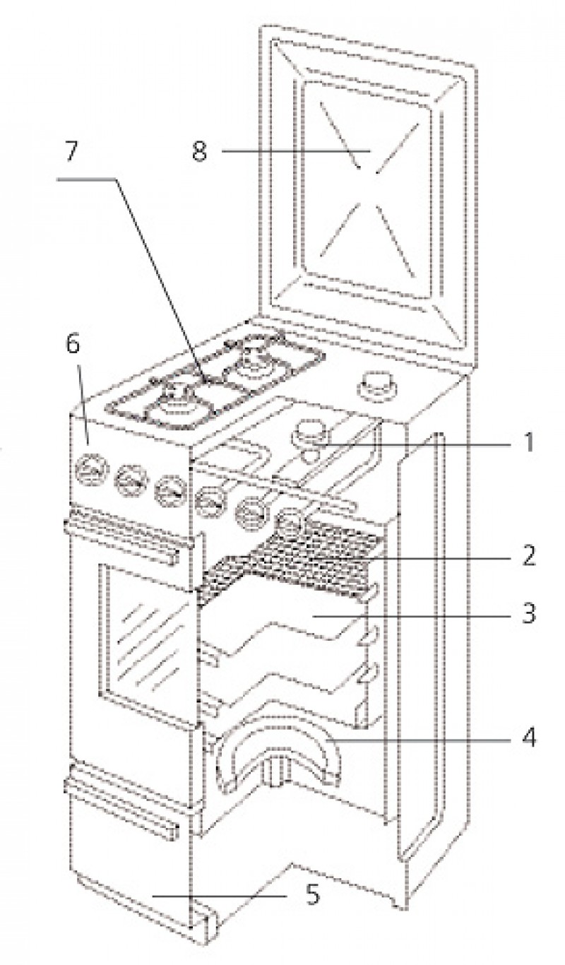 Устройство газовой плиты. Газовая плита Дарина схема духовки. Схема духовки газовой плиты Гефест. Плита Дарина пг4 газовая габариты. Газовая плита Gorenje gn5111bef схема духовки.