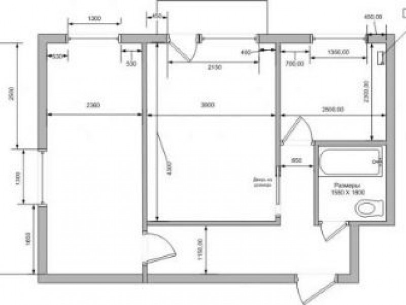 Ширина комнаты 2. План БТИ двухкомнатной хрущевки. Хрущевка двушка планировка с размерами. План двухкомнатной квартиры хрущевки с размерами. План БТИ хрущевки 2 комнаты с размерами.