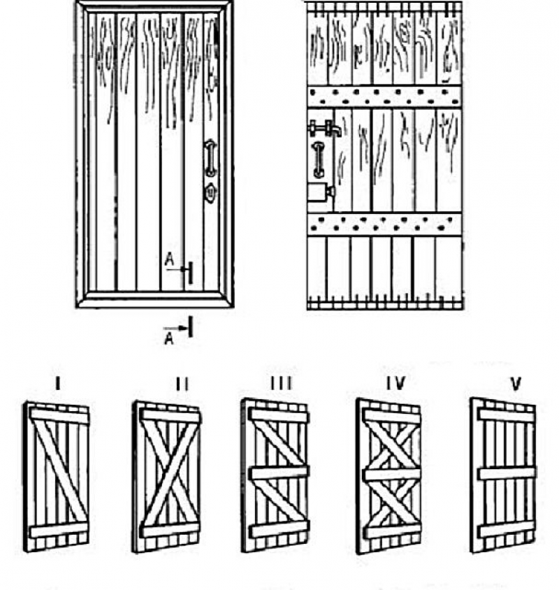 Схема двери из досок