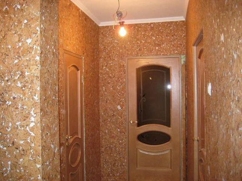 Жидкие обои в прихожей (коридоре) + фото