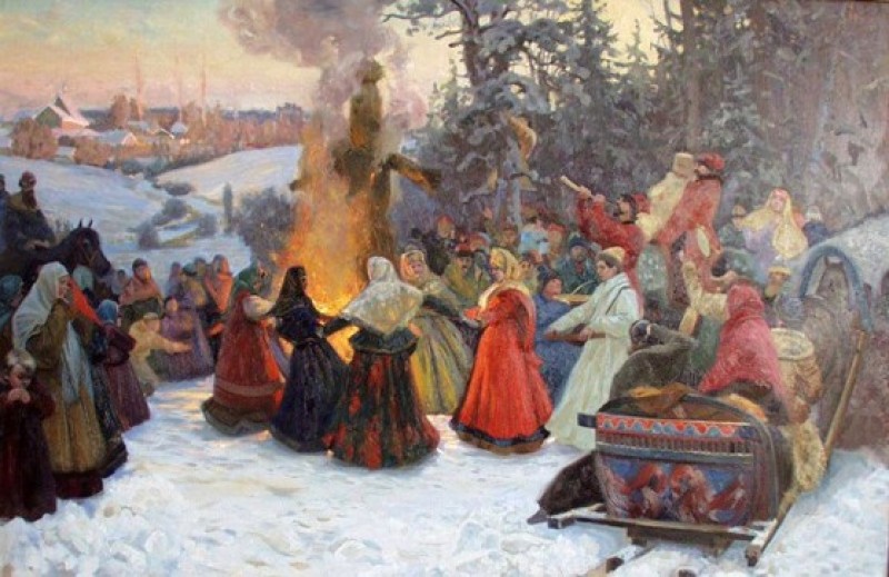 Сжигание чучела на масленицу