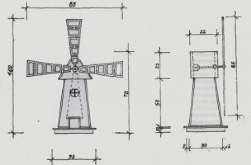 Мельница для сада на простой схеме