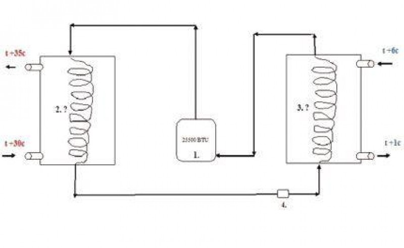 Типовая схема для устройства теплового насоса