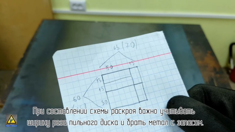 составили небольшую схему раскроя