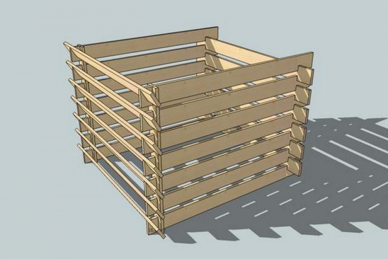 Чертеж компостной ямы из досок