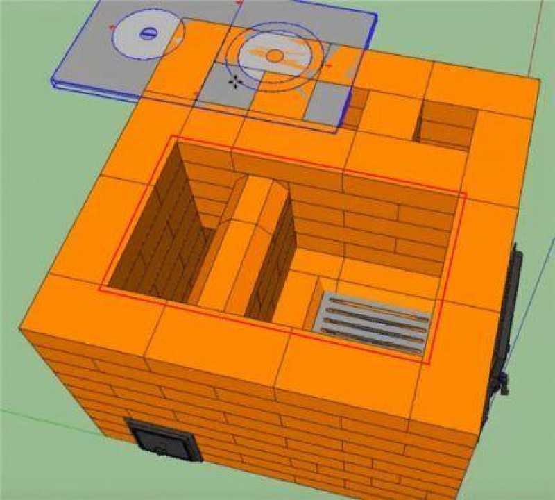 Как сложить печь с плитой. Печь отопительно-варочная кирпичная порядовка. Порядовка отопительно-варочной печи. Отопительно варочная печь порядовка Sketchup. Порядовка печи Малютка с плитой.