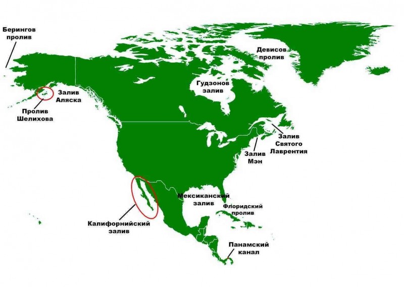 Карта островов северной америки
