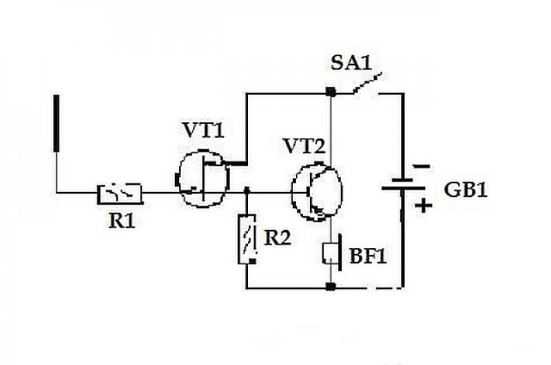 Схема детектор на транзисторе