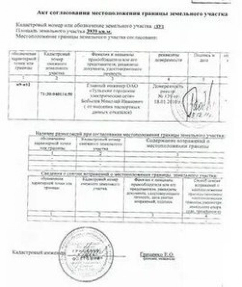 Образец акт согласования смежных границ земельного участка