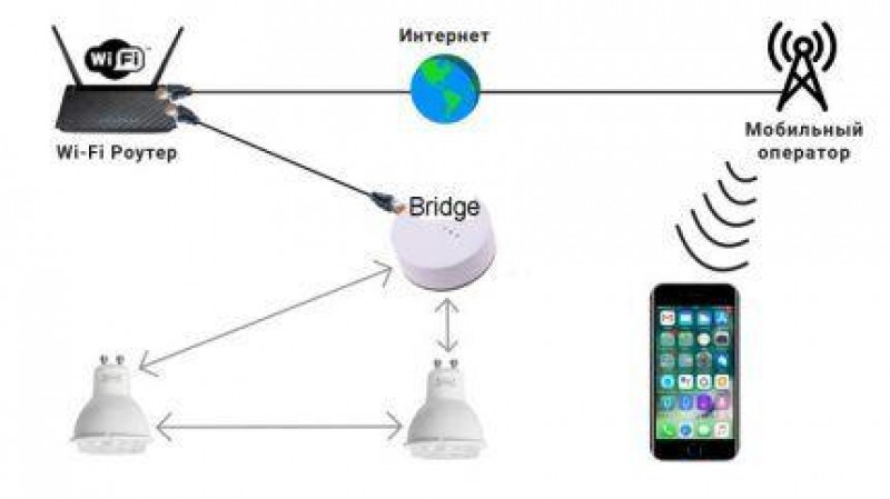 Схема с использованием сетевого моста