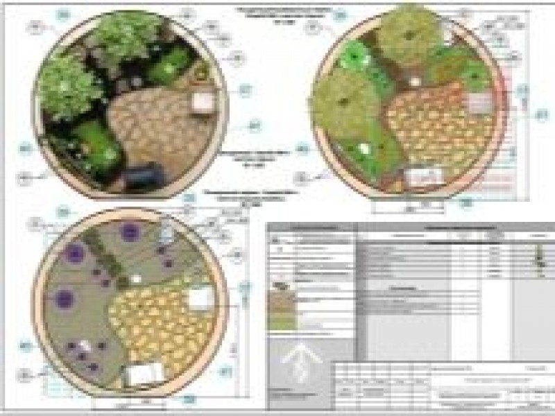 Построение разбивочного чертежа клумбы