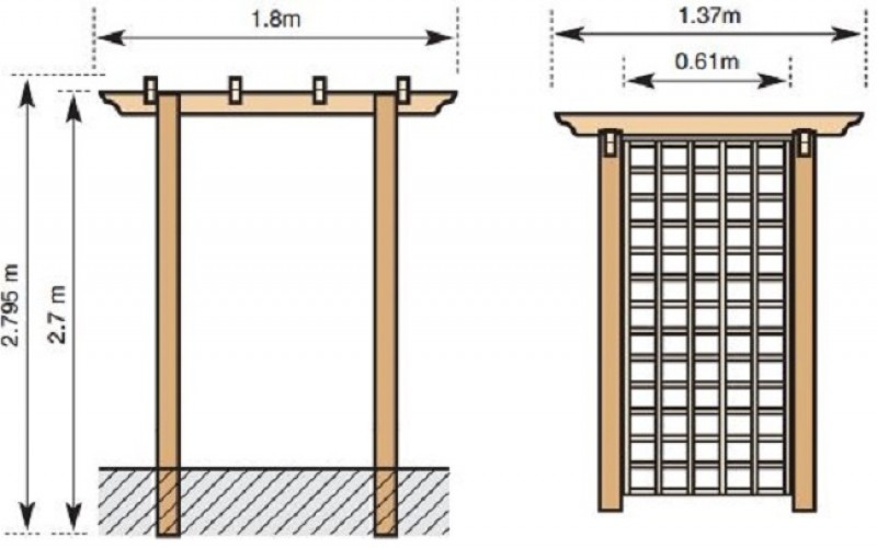 Арка пергола деревянная чертеж