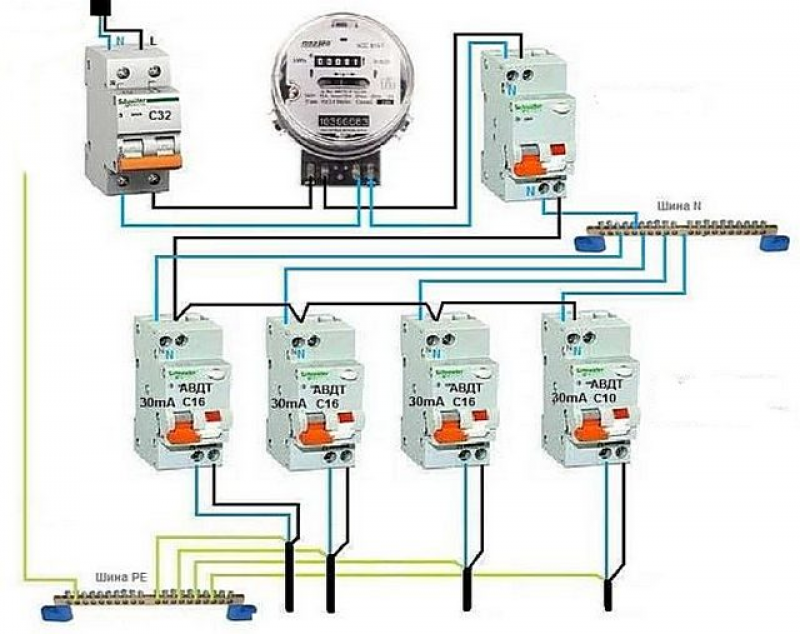Схема проводки на даче своими руками без заземления