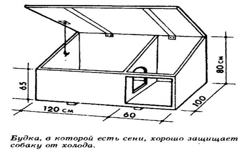 Размер будки для алабая чертеж с размерами