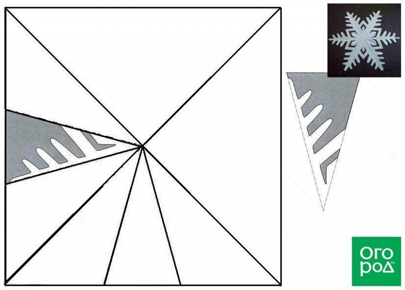 Бабочка снежинка из бумаги схема