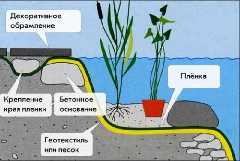 Расчет водоема. Искусственный водоем схема. Разрез искусственного водоема. Искусственный пруд схема. Схема пруда на даче.