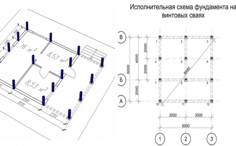 Сваи на чертеже