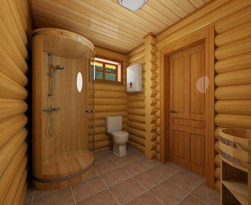 Деревянная душевая кабинка