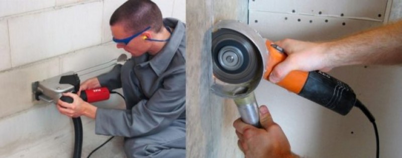 Штроборезом стены болгаркой без пыли. Как проштробить без пыли своими руками. Болгарка для штробления стен. Штробить болгаркой без пыли. Штробление стен под проводку болгаркой без пыли.