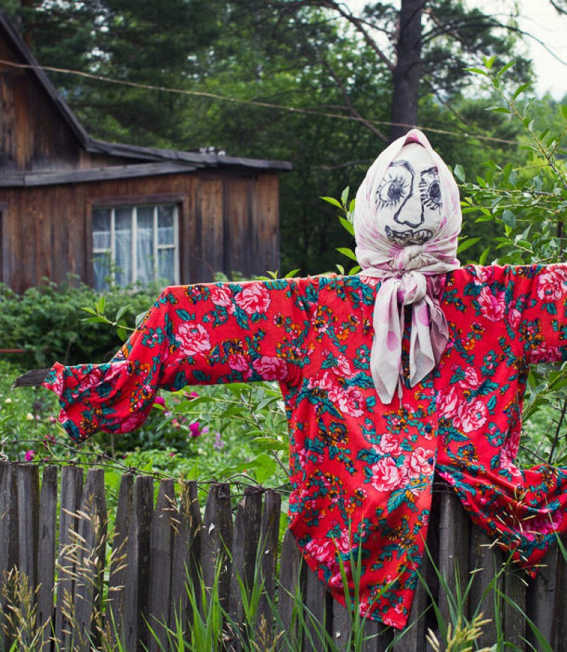 Пугало на огороде своими руками фото